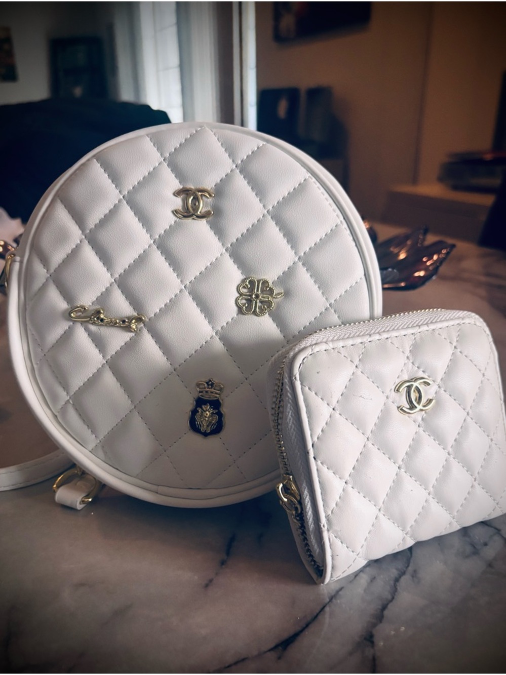 Round Crossbody Bag & Zip Wallet Set